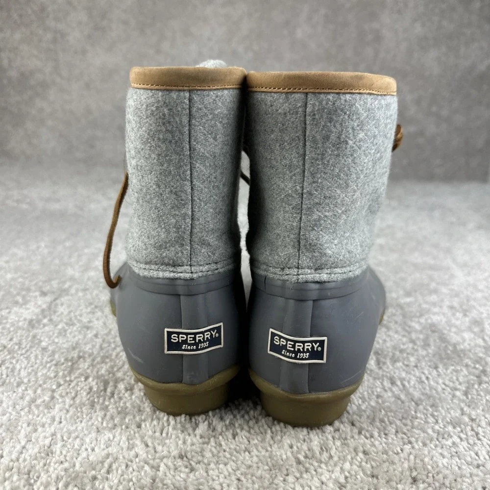 Sperry Duck Boots STS82475 Womens 10 Grey Wool Zip Lined Winter Rain‎ Snow Boots